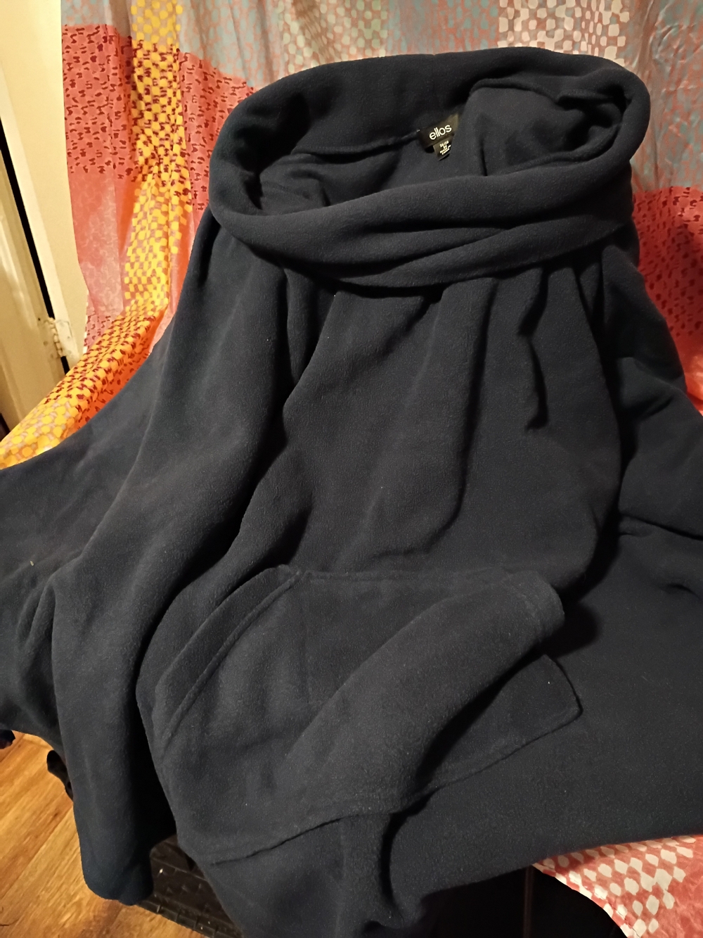 Eloquii Women's Navy Funnel Neck Coat